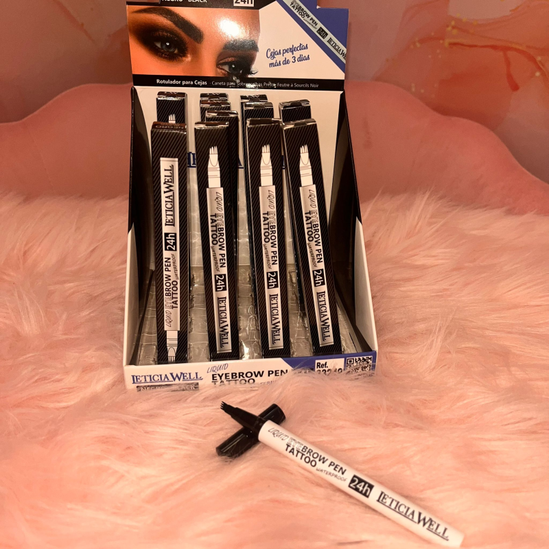 Rotulador Cejas Negro Liquid Pen Tattoo 24h Leticia Well